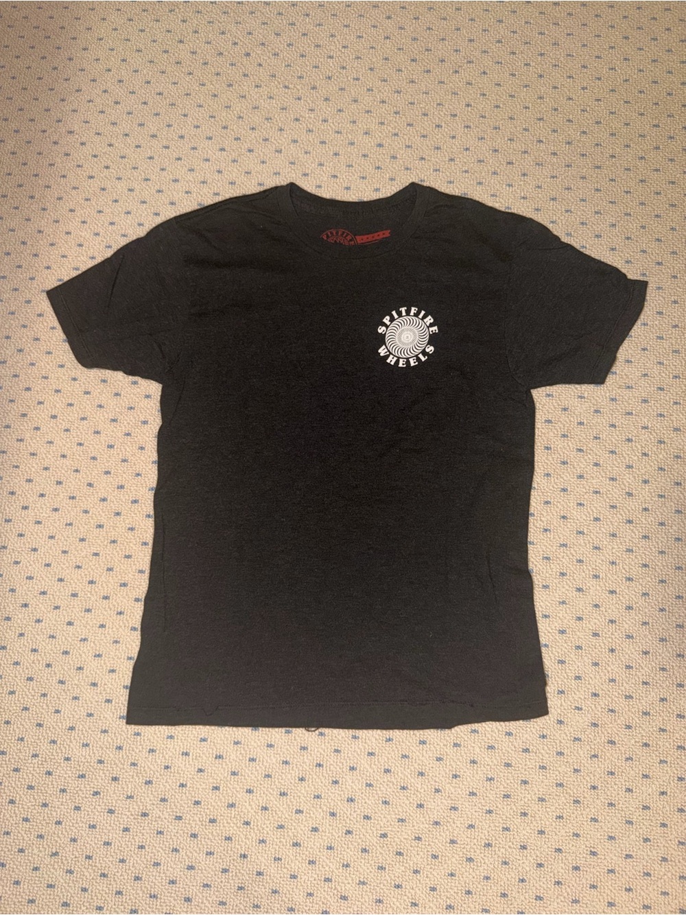 Spitfire Dark Grey Short Sleeve Tee with White Logo